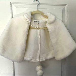 Faux fur poncho for girls